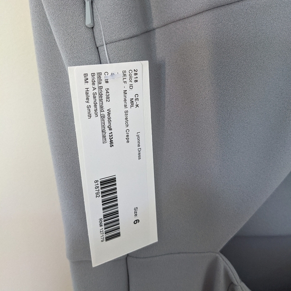 NEW JENNY YOO Lyonne Mineral Blue Stretch Crepe Bridesmaid Gown Dress Style 2818 - Picture 7 of 9